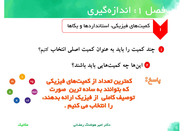پی دی اف جزوه مبانی فیزیک ۱ امیر هوشنگ رمضانی PDF