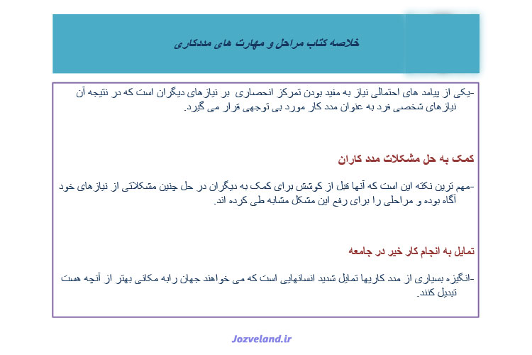 خلاصه کتاب مراحل و مهارت های مددکاری اجتماعی PDF